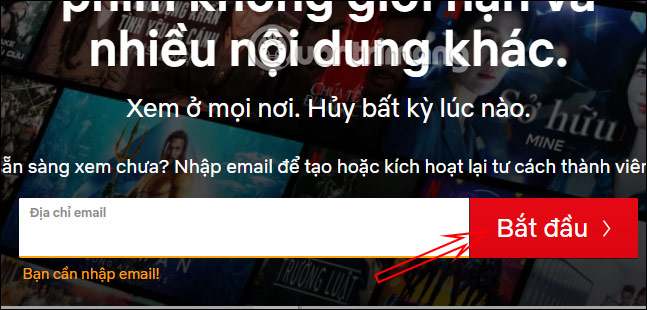 Nhập địa chỉ email 