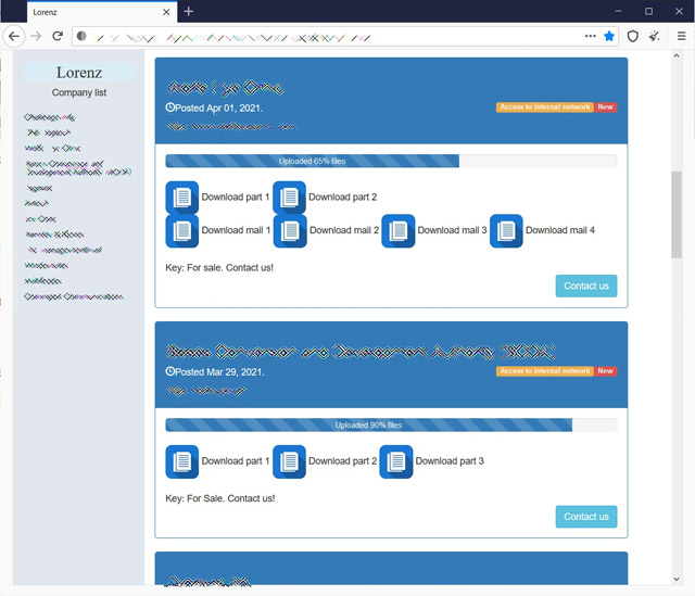 Dữ liệu ransomware Lorenz bị rò rỉ.