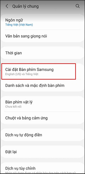 Cài đặt Bàn phím