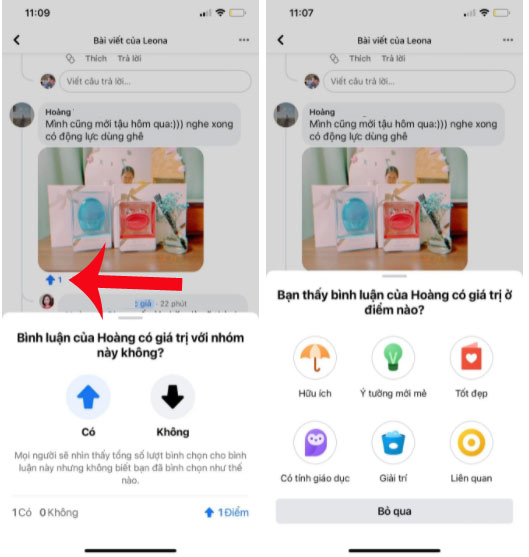 Chấm điểm bình luận trên Facebook