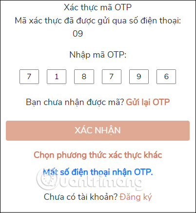 Nhập mã 