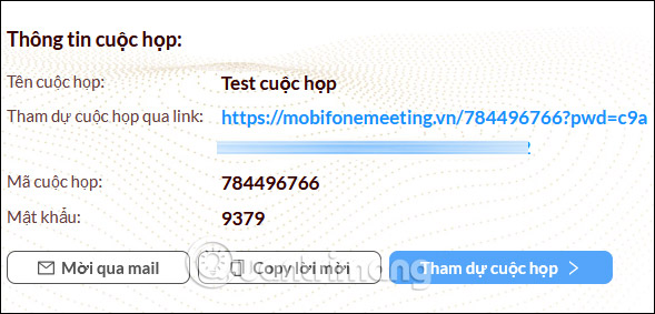 Thông tin cuộc họp