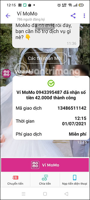 Thông tin chuyển tiền