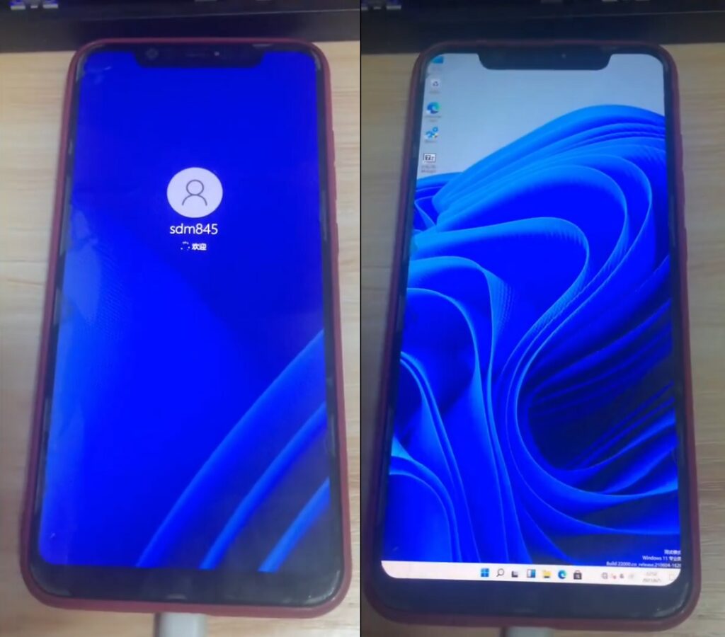 Windows 11 chạy trên điện thoại Xiaomi 8.
