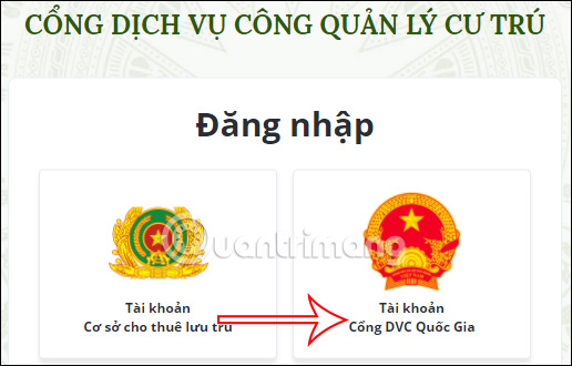 Tài khoản DVC Quốc gia