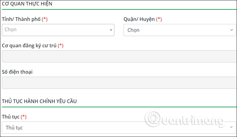 Thủ tục yêu cầu