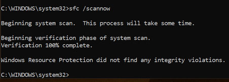System File Checker sẽ kiểm tra các file hệ thống cốt lõi