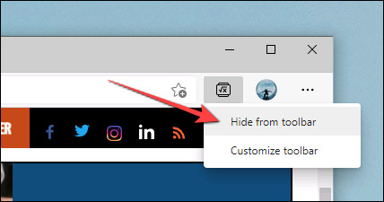 Select “Hide from Toolbar”