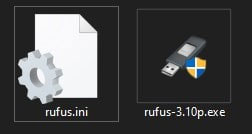 Phiên bản portable tạo file có tên “rufus.ini” khi chạy