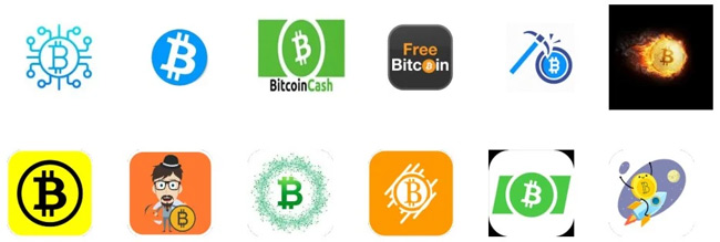 Một số ứng dụng BitScam và CloudScam giả.