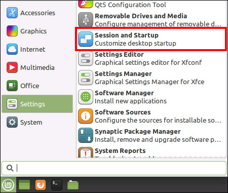 Go to the “Session & Startup” section 