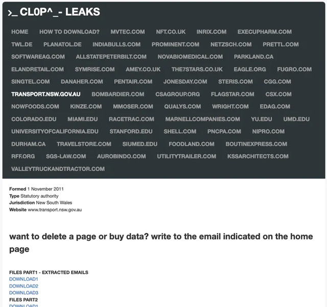 Trang web ClopLeaks hiển thị những dữ liệu bị đánh cắp.