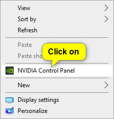 Mở NVIDIA Control Panel
