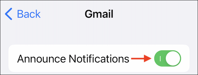   Enable “Announce Notifications” 