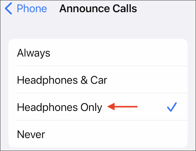 Tap the “Headphones Only” option 