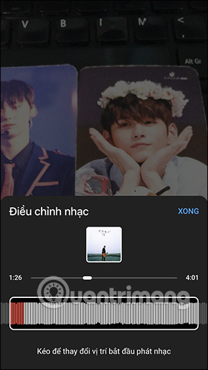 Chỉnh đoạn hiển thị nhạc