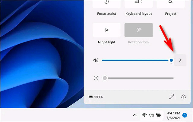 Nhấp vào nút mũi tên “>”