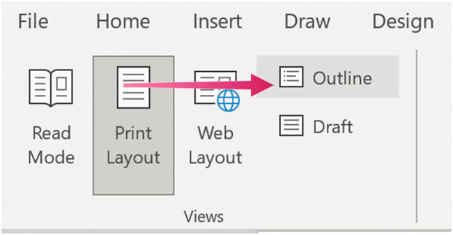 Cách sử dụng Outline View trong Microsoft Word