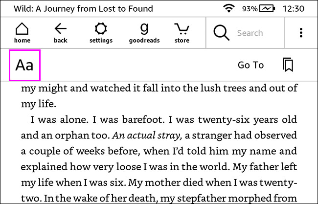 Bấm chọn biểu tượng “Aa”