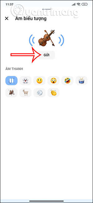 Gửi emoji âm thanh 