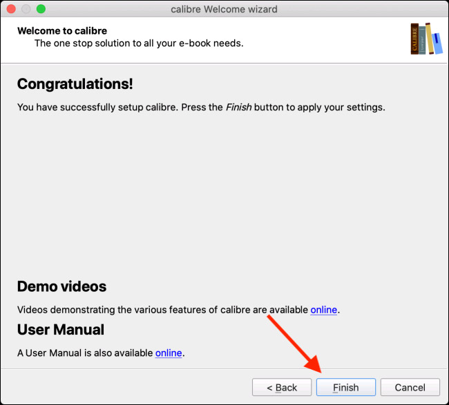 Nhấp vào nút “Finish”
