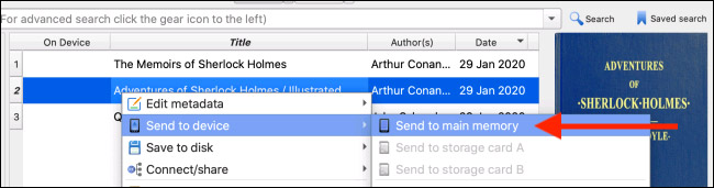 Chọn tùy chọn “Send to Main Memory”