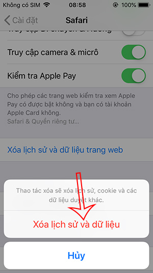 Chọn xóa