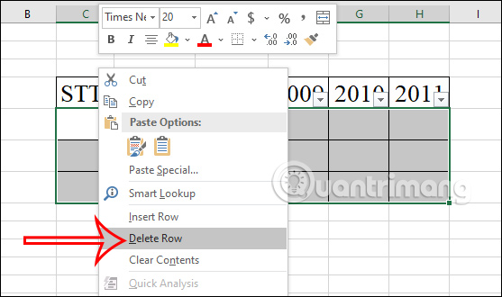 Hướng dẫn xóa dòng trống trong Excel - Ảnh minh hoạ 5