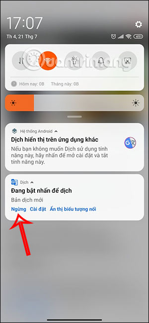 Ngừng bong bóng dịch
