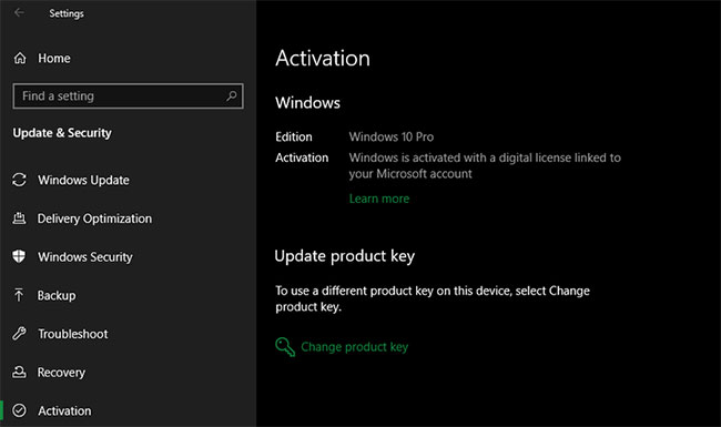 Đảm bảo rằng Windows đã được kích hoạt