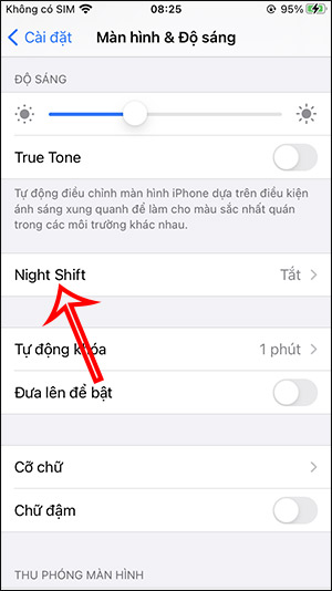 Tắt Night Shift iPhone