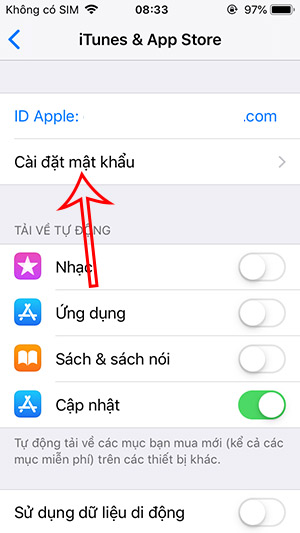 Cài đặt mật khẩu