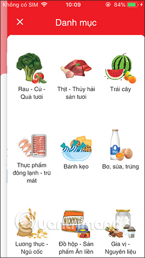 Danh mục mặt hàng