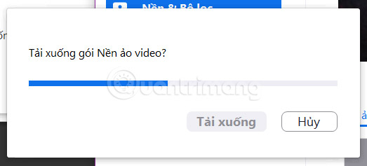 Chờ hoàn tất tải nền ảo Zoom