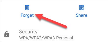 Nhấn vào nút "Forget”