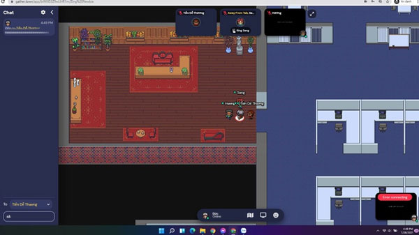 Giao diện của Gather giống một tựa game online.