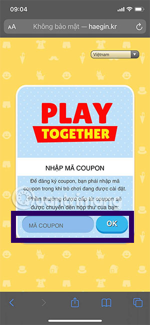 Code Play Together, nhập coupon Play Together mới nhất