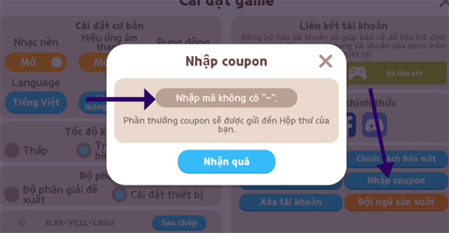 Code Play Together đổi thưởng mới nhất Nhap-Coupon-Play-Together-6