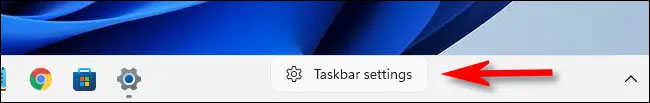 Chọn tùy chọn “Taskbar Settings”