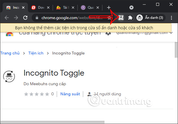 Cách chuyển tất cả website Chrome sang ẩn danh