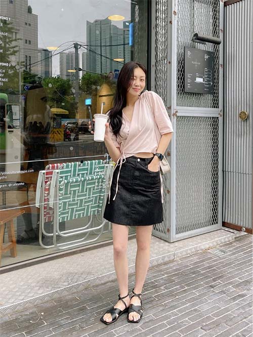Váy denim ngắn 