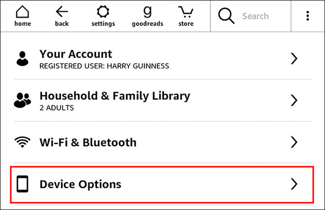 Bấm chọn “Device Options”