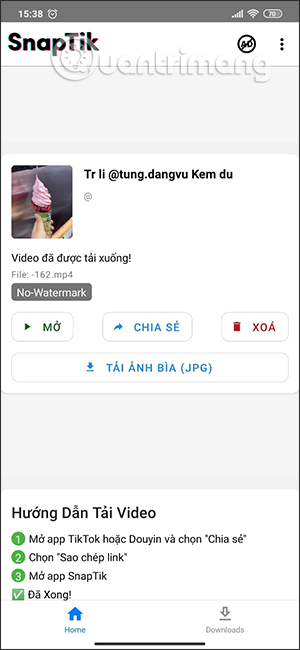 Tùy chọn mở video