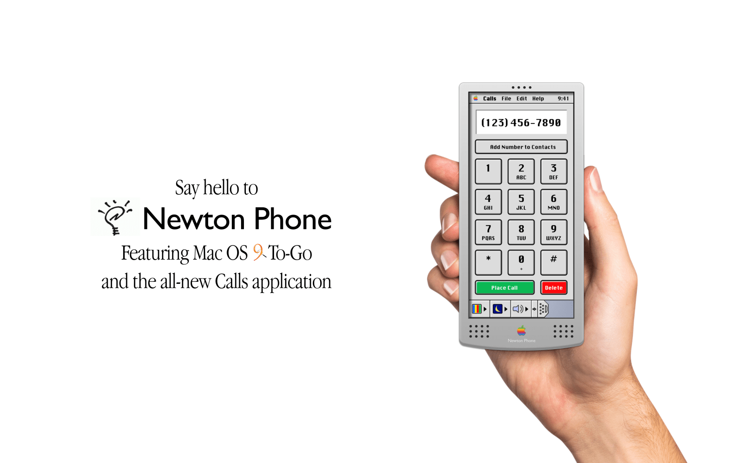 Bố cục của ứng dụng Call (Gọi điện) của điện thoại Newton Phone được thiết kế giống với những chiếc iPhone hiện nay.
