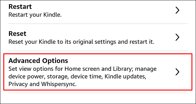 Nhấn vào “Advanced Options”