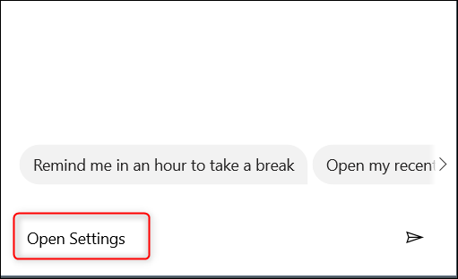 Nhập từ khóa “Open Settings”