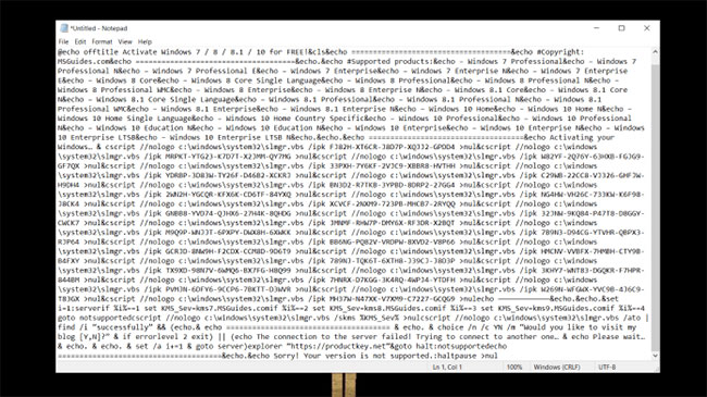 Đặt tên file là windows10.cmd
