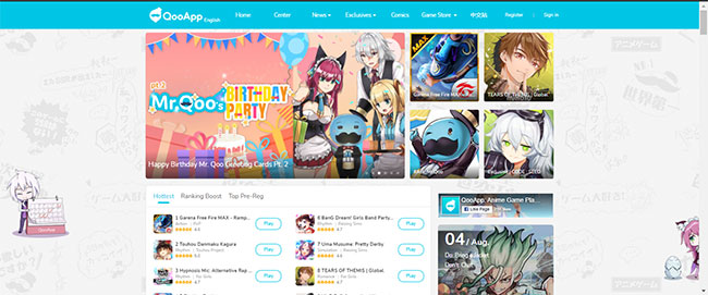 QooApp is an application that allows access to Japanese games and manga