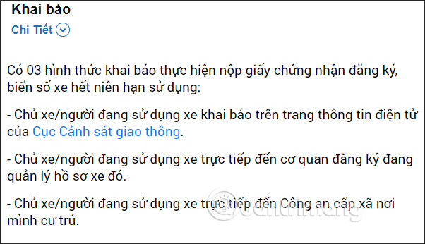 Chọn khai báo trực tuyến