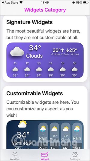 Cách xem thời tiết trên màn hình iPhone